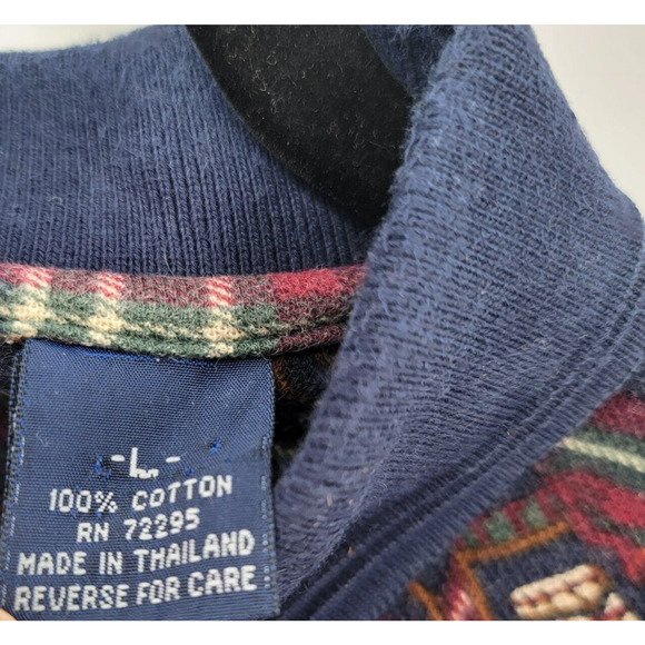 Jos J Oliver Men's L Vintage Golf Navy Print SS Polo shirt - Picture 7 of 8